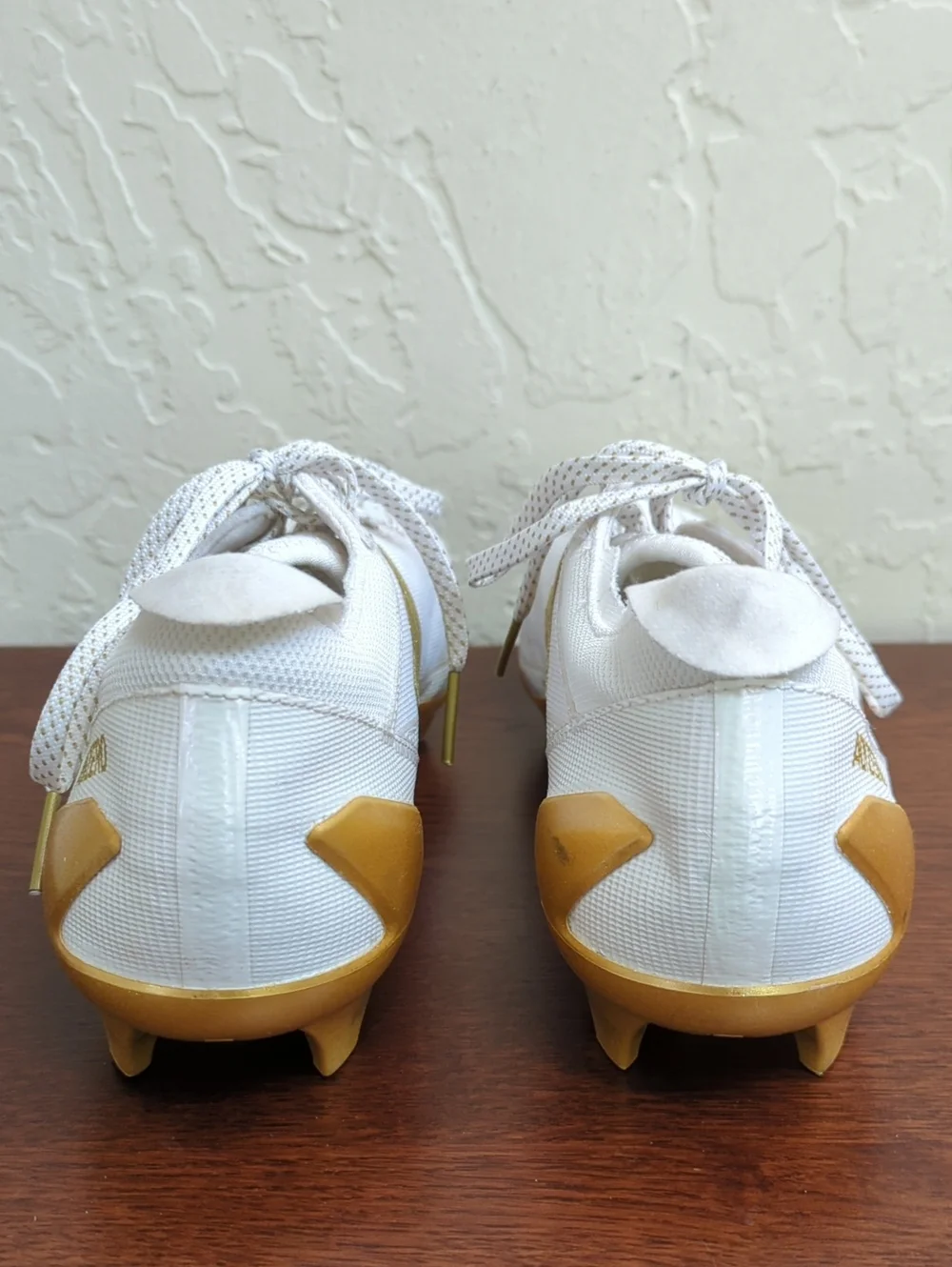 adidas Gold & White Adizero Electric Football Cleats Size 10.5